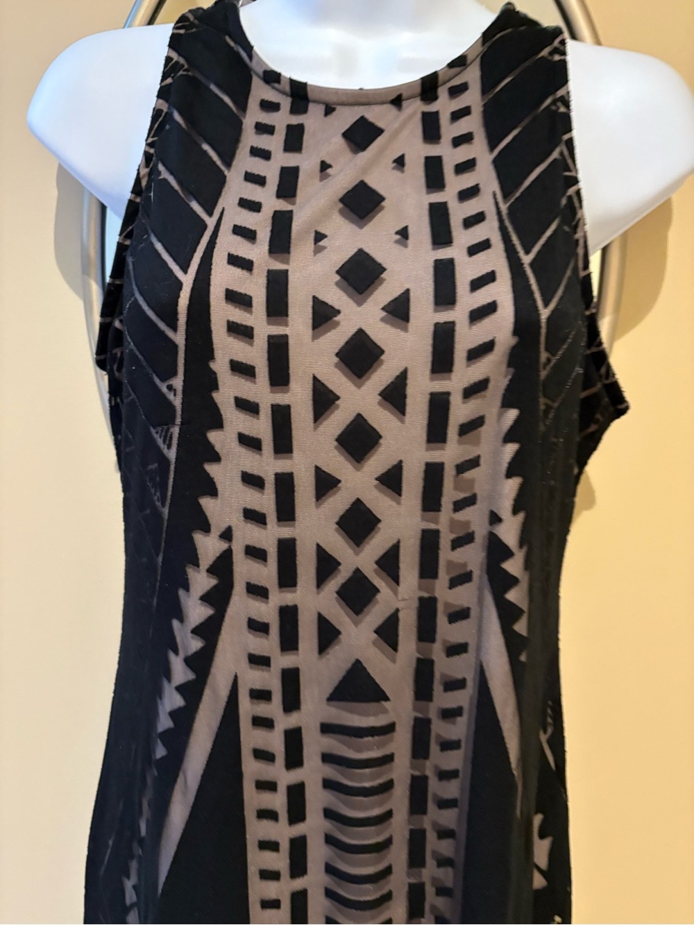 Mossimo Maxi Black Dress Art Deco Huggy Stretch sleeveless Racerback Medium - Picture 2 of 9